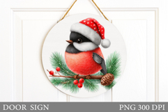 Christmas Bird Door Sign. Christmas Door Sign Sublimation Product Image 1