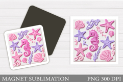 Seahorse Magnet Design. Sea Magnet Sublimation Product Image 1