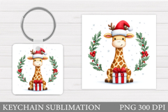 Christmas Elephant Keychain. Winter Elephant Keychain Design Product Image 1