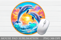 Dolphins Mouse Pad Design. Sea Mouse Pad Sublimation Product Image 1