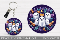 Halloween Pumpkin Keychain. Halloween Ghost Keychain Design Product Image 1