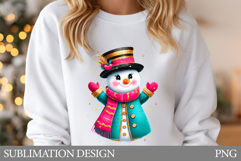 Cute Snowman Sublimation. Snowman T-Shirt Sublimation Product Image 1