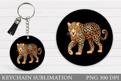 Leopard Keychain Design. Leopard Sublimation Product Image 1
