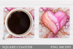 Heart Coaster Design. Valentine Coaster Sublimation Product Image 1