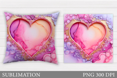 Heart Pillow Design. Valentines Pillow Sublimation Product Image 1