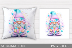Valentines Gnome Pillow. Valentines Pillow Sublimation Product Image 1