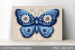 Butterfly Cutting Board. Flowers Cutting Board Sublimation Product Image 1