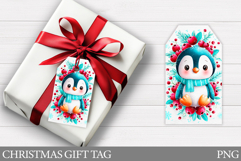 Christmas Penguin Gift Tag. Christmas Gift Tag Printable Product Image 1