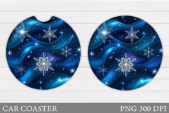 Snowflakes Car Coaster Design. Christmas Car Coaster Product Image 1