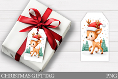 Christmas Deer Gift Tag . Christmas Gift Tag Printable Product Image 1