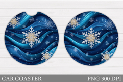 Snowflakes Car Coaster Design. Christmas Car Coaster Product Image 1