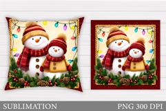 Christmas Snowman Pillow. Christmas Pillow Design Product Image 1