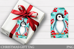 Christmas Penguin Gift Tag. Christmas Gift Tag Printable Product Image 1