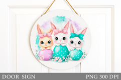 Easter Bunny Door Sign Sublimation. Easter Door Sign Design Product Image 1