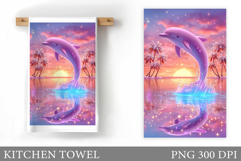 Dolphin Kitchen Towel. Sea Kitchen Towel Design Product Image 1