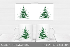 Christmas Tree Mug Sublimation. Christmas Tree Mug Design Product Image 1