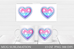Hearts Mug Wrap Design. Valentine Mug Sublimation Product Image 1