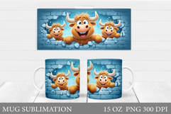 Highland Cow Mug Design. Cow Sublimation Product Image 1