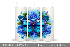 Butterfly Flowers Tumbler. Butterfly Tumbler Sublimation Product Image 1