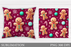 Gingerbread Pillow Design. Christmas Pillow Sublimation Product Image 1