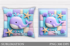Whale Pillow Sublimation. Whale Sublimation Product Image 1