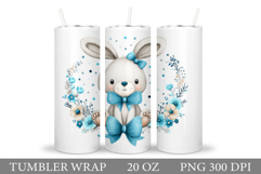 Cute Bunny Tumbler Design. Bunny Sublimation Product Image 1