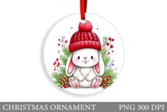 Cute Bunny Christmas Ornament. Christmas Ornament Design Product Image 1