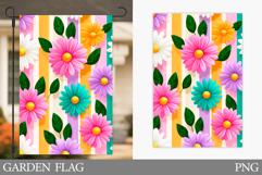 Flowers Garden Flag Sublimation. Floral Garden Flag Design Product Image 1