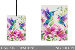 Hummingbird Car Air Freshener. Flowers Car Air Freshener Product Image 1