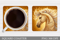Horse Coaster Design. Horse Square Coaster Sublimation Product Image 1