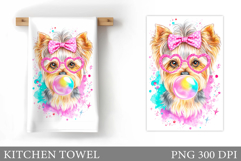 Cute Dog Kitchen Towel. Cute Dog Sublimation Product Image 1