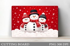 Christmas Cutting Board. Snowman Cutting Board Sublimation Product Image 1