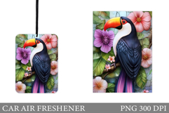 Toucan Car Air Freshener Design. Flowers Car Air Freshener Product Image 1