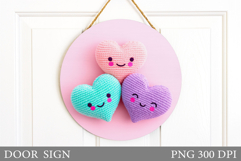 Cute Heart Door Sign Sublimation. Valentines Door Sign Product Image 1