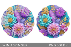 Floral Wind Spinner Sublimation. Flowers Wind Spinner Design Product Image 1
