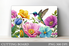 Hummingbird Cutting Board. Flowers Kitchen Cutting Board Product Image 1