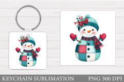 Christmas Snowman Keychain. Christmas Keychain Sublimation Product Image 1