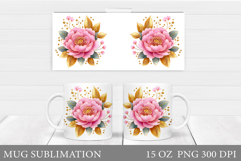 Floral Mug Wrap Design. Flower Mug Sublimation Product Image 1