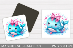 Whale Magnet Design. Whale Sublimation Product Image 1