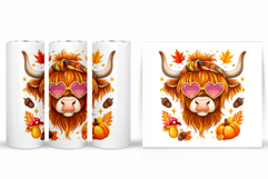 Fall Cow Tumbler Design. Fall tumbler Sublimation Product Image 2