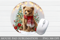 Christmas Bear Mouse Pad. Christmas Mouse Pad Design Product Image 1