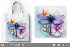 Dragonfly Tote Bag Design. Dragonfly Sublimation Product Image 1