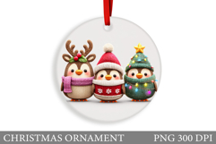 Cute Bird Christmas Ornament. Christmas Sublimation Product Image 1