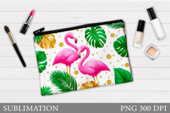 Flamingo Cosmetics Bag. Flamingo Makeup Bag Sublimation Product Image 1