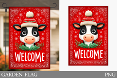 Christmas Cow Garden Flag. Christmas Garden Flag Sublimation Product Image 1