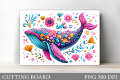 Whale Cutting Board Design. Whale Sublimation Product Image 1
