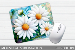 Daisy Flowers Mouse Pad. Flowers Mouse Pad Sublimation Product Image 1