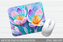 Crocus Mouse Pad Design. Flowers Spring Mouse Pad Product Image 1