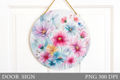 Wildflowers Door Sign. Flowers Door Sign Design Product Image 1