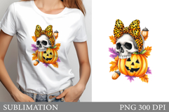 Skull Sublimation. Halloween Skull T-Shirt Design Product Image 1